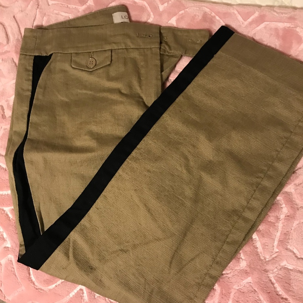 Loft black striped khaki pants